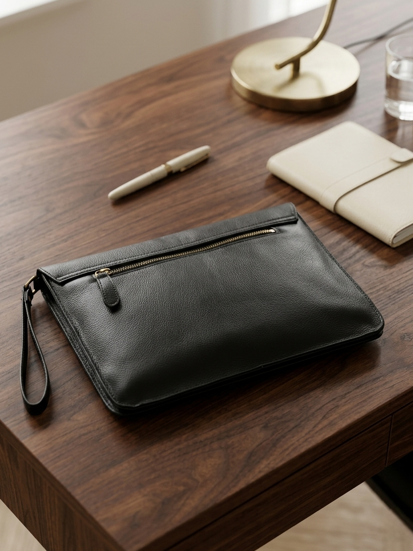 ZARIA | Black Clutch Leather Bag