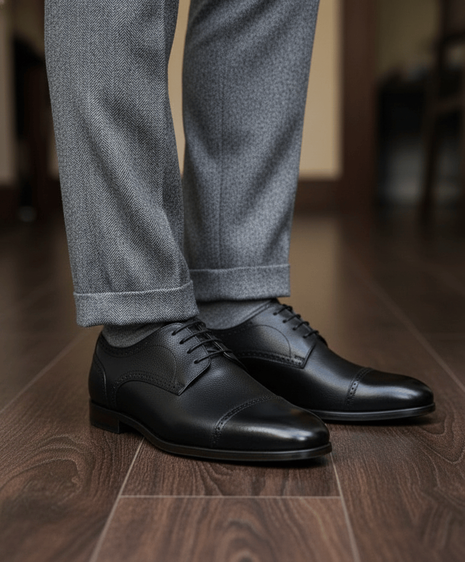 MARBELLA | Black Leather Derbies