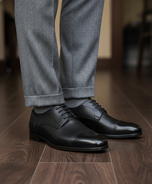 MARBELLA | Black Leather Derbies