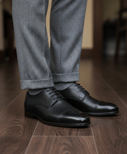 MARBELLA | Black Leather Derbies