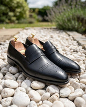 BELARUS | Black Brogue Leather Sole Loafers