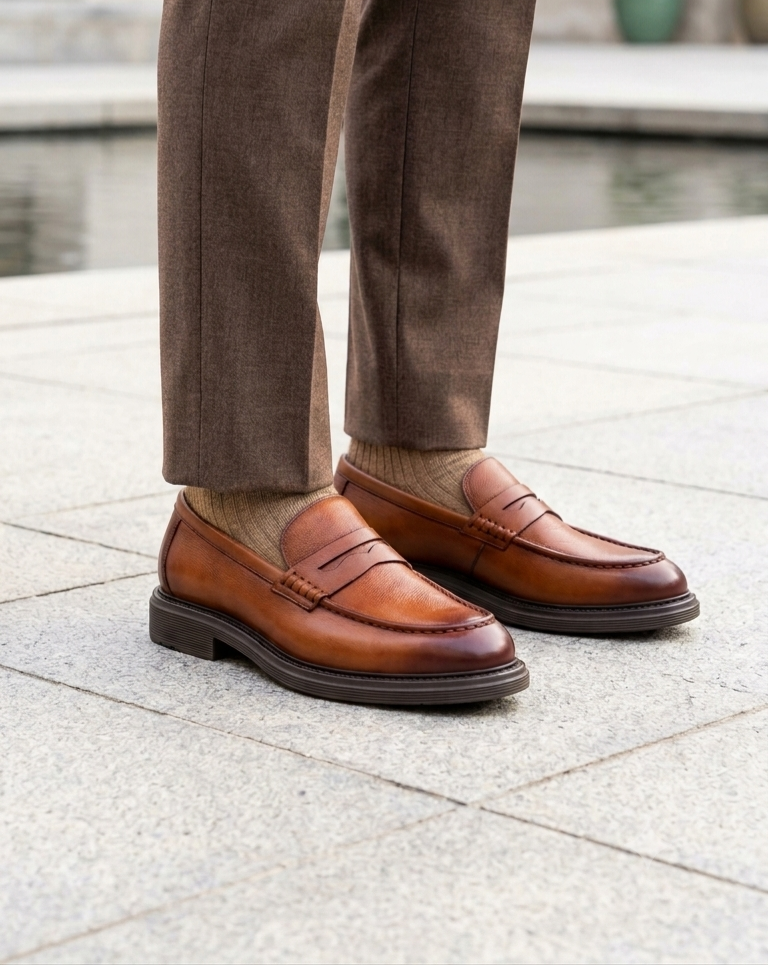 STERLING | Brown Chunky Leather Loafers