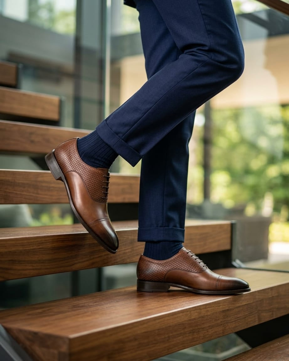 WINSTON | Brown Leather Sole Oxfords