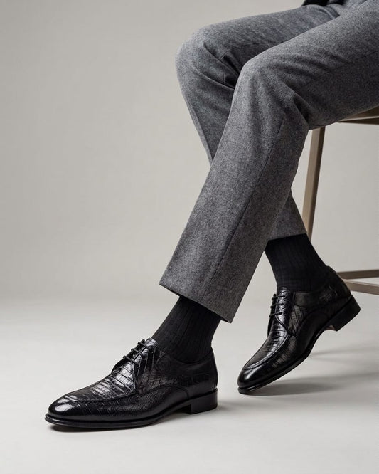 MAXIMILIAN | Black Leather Sole Derbies