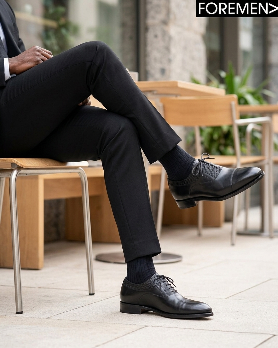 MANNHEIM | Black Leather Sole Oxfords
