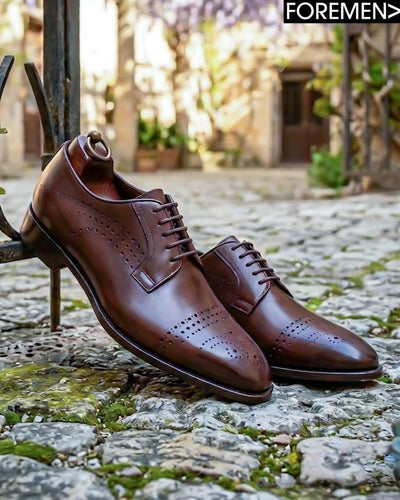 Brogue Derbies with a leather sole