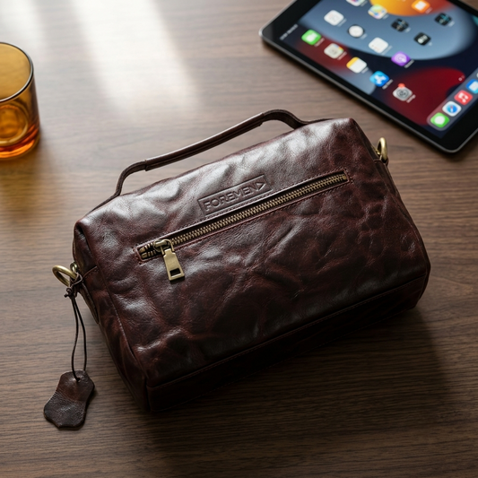 CUBAN | Coffee Leather Bag