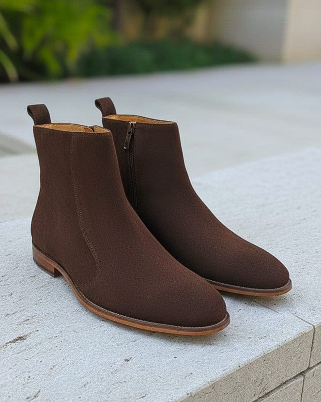 PARIS | Coffee Suede Chelsea Boots