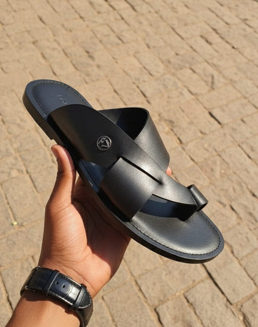Black Leather Sandals