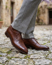 MARCEL | Dark Tan Brogue Leather Sole Derbies