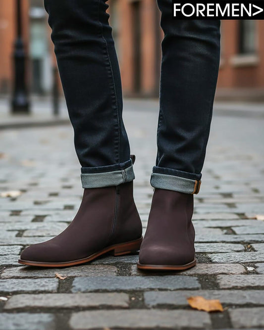 PARIS | Coffee Suede Chelsea Boots