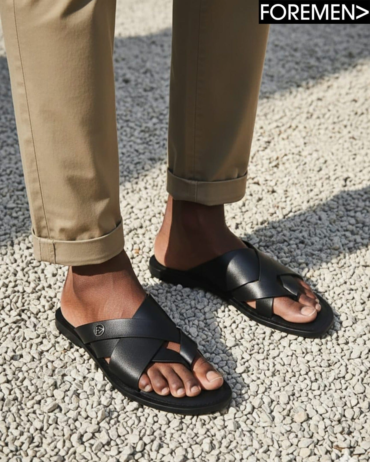 MALIBU| Black Leather Sandals