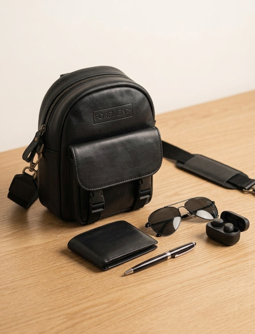 NOMAD | Black Leather Bag