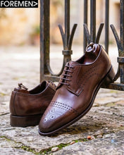 MARCEL | Dark Tan Brogue Leather Sole Derbies