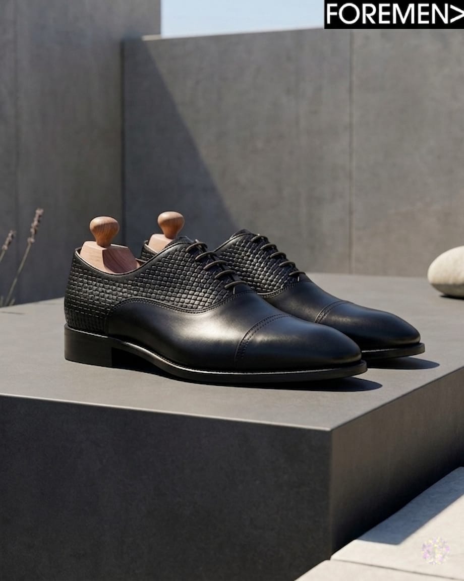 WINSTON | Black Leather Sole Oxfords