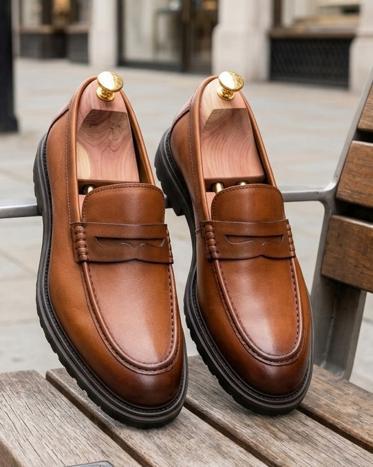 STERLING | Brown Chunky Leather Loafers