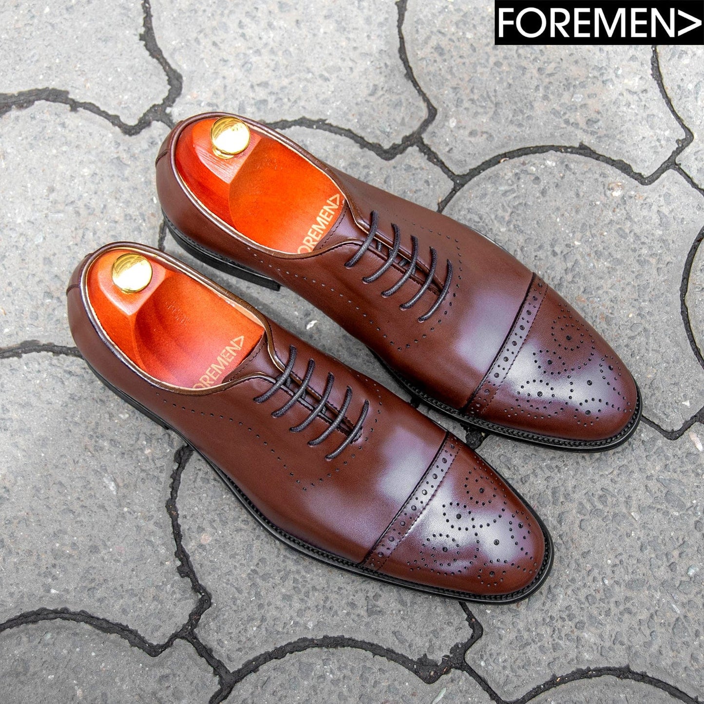 BENEDICT | Coffee Cap Toe Oxfords