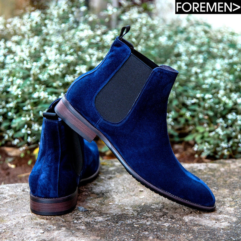 Blue suede boots outlet mens