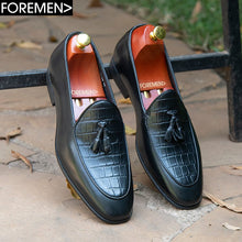 CUBA | Black Leather Tassel Loafers