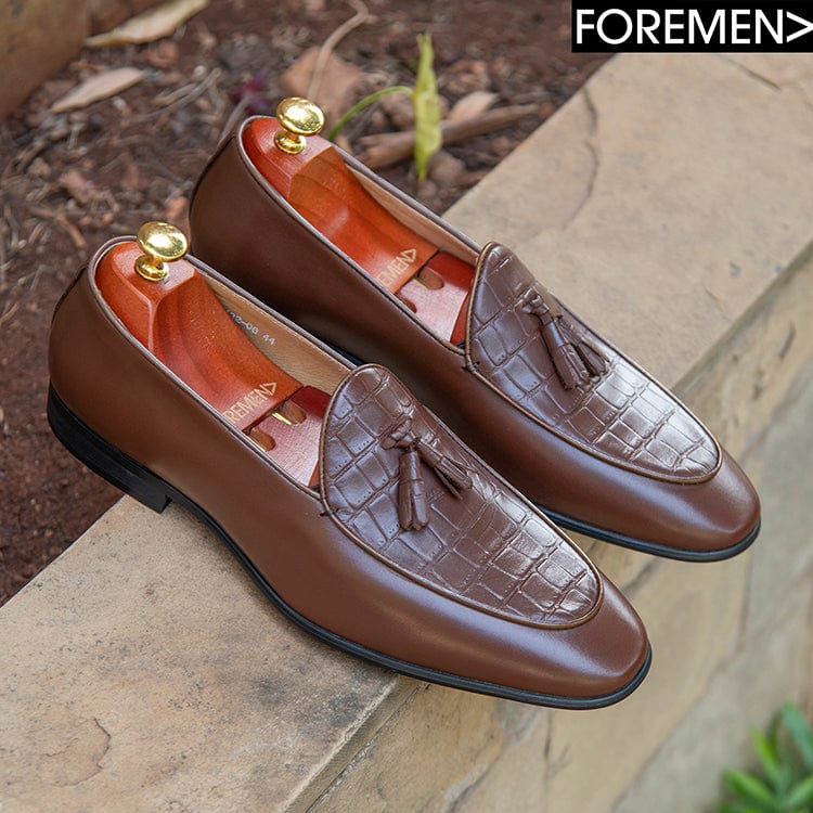 CUBA | Brown Leather Tassel Loafers