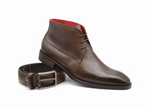 JAMES HILL | Coffee Chukka Boots with matching belt