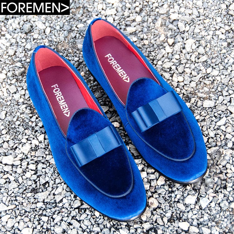 Royal blue discount velvet loafers mens