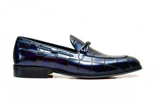 RIO | Blue embossed leather loafer